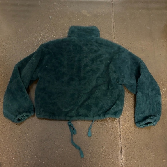 Victoria Secret Know One Cares Faux Fur Green Jacket Size Medium - Picture 1 of 4